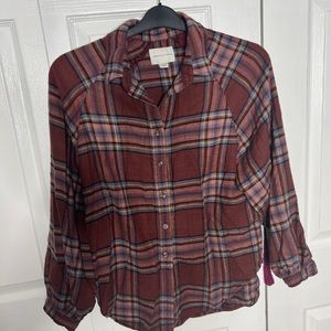 American Eagle plaid flannel super soft oversized button down shirt